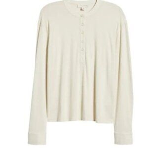 Treasure & Bond Women's Thermal Henley Long Sleeve Tee